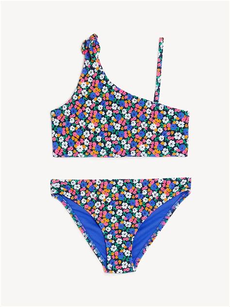 Buy Marks Spencer Girls Floral Printed Bikini Set Swimwear For Girls Myntra