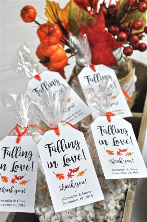 Fall Wedding Favor Tags Falling In Love Favor Tags Wedding Thank You Tags Party Favors