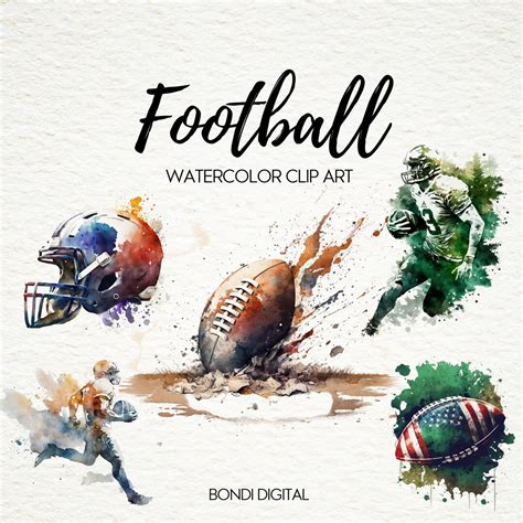 Watercolor Football Clipart Png Format For Commercial Use Instant