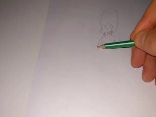 Drawing A Naked Marge Simpson With A Towel With A Simple Pencil Pornhub Gay