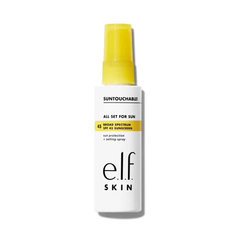 Protetor Solar em Spray E.l.f Suntouchable! All Set for Sun SPF 45 ...