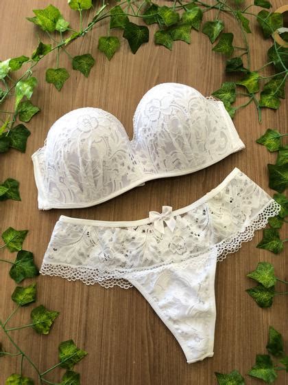 Conjunto De Lingerie Branco P Rola Negra Conjunto De Lingerie