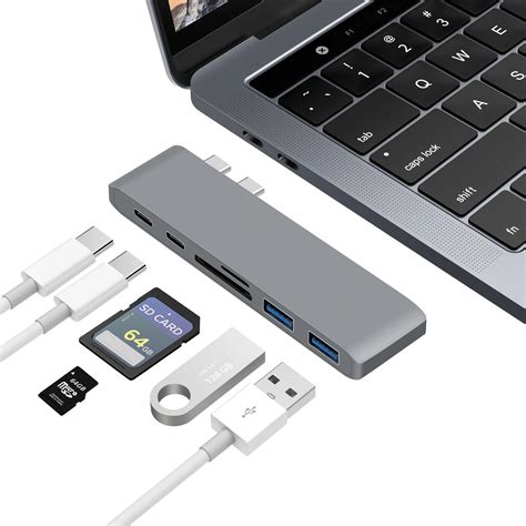 USB Type C Hub to Card Reader Dual USB C Hub 3.0 Adapter Combo With SD ...