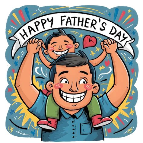 Premium Vector A Happy Fathers Day Tribute In Art Illustration Vector Art