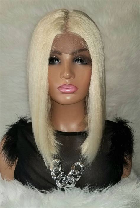 Raven Blonde Heat Resistant Lace Front Bob Wig Full Cap Etsy