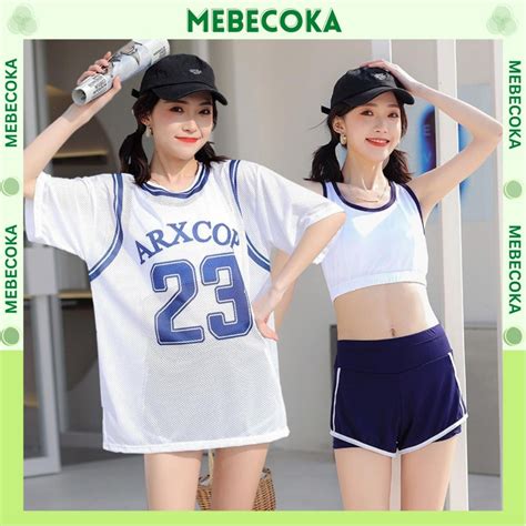 Bộ đồ bơi Bikini 3 mảnh phong cách THỂ THAO Hàn Quốc gợi cảm sexy MEBECOKA Shopee Việt Nam