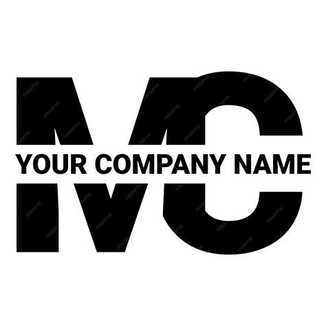 premium vector  black  white mc logo   letters