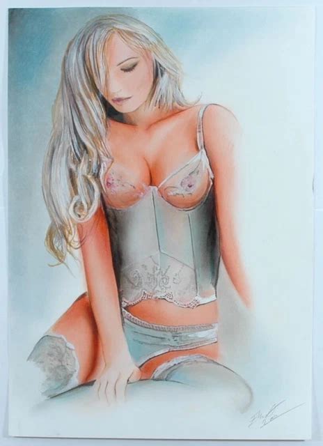 Original Drawing Zeichnung Nude Woman Weiblicher Akt Eur Picclick De