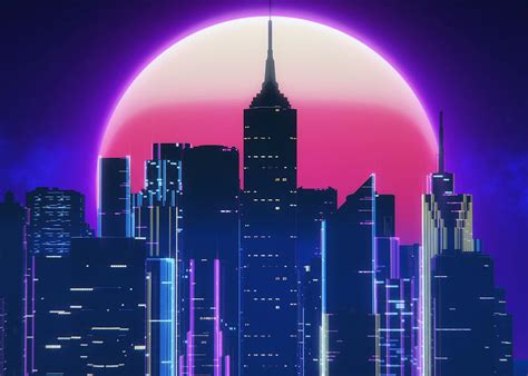 Neon City Digital Art By Crbn Design