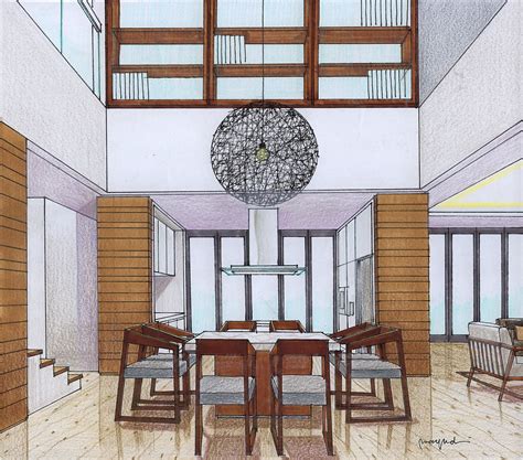 Sketsa Gambar Interior Ruang Tamu | Sobsketsa