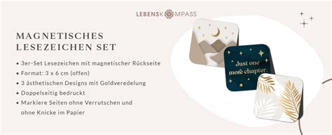 Lebenskompass Magnetische Lesezeichen Elegante Magnetlesezeichen Mit