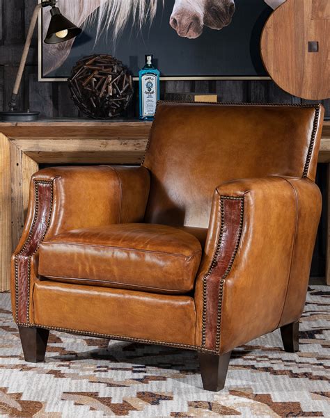 Leather Club Chair Living Room Cabinets Matttroy