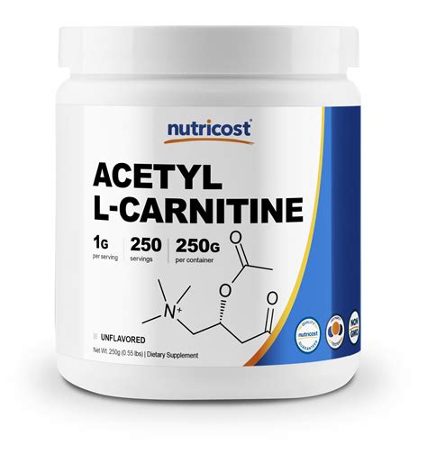Buy Nutricost Acetyl L-Carnitine ALCAR 250 Grams- 1G Per Serving - 250 ...