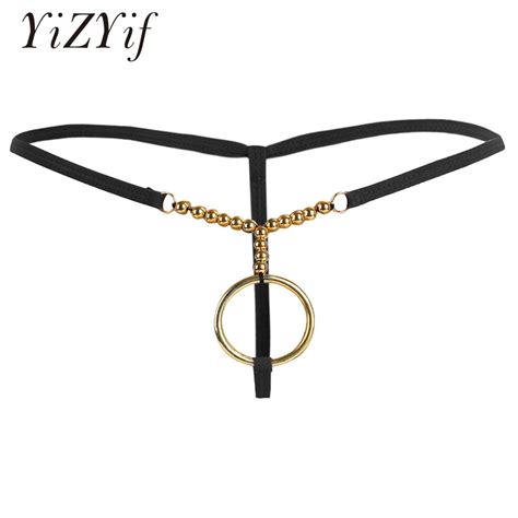 YiZYiF Jockstrap Men G Strings Thongs Sexy Underwear Mens Lingerie O Rings And Beads G String