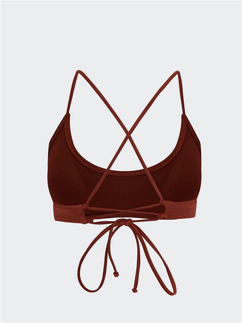 Kahverengi Kadın Dikişli Pedli Düz Bikini Üst S3FP34Z8 SWU LCW