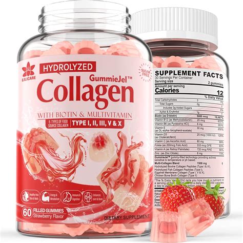 Amazon Sugar Free Hydrolyzed Collagen Peptide Filled Gummies Extra