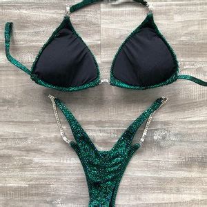 Competition Bikini Emerald Green NPC IFBB OCB Competition Bikinis Etsy