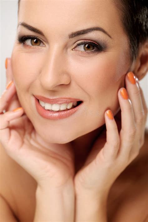 Glamour And Gorgeous Brunette Showing Her Body Stock Image Image Of Bright Head