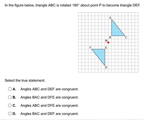 Solved In The Figure Below Triangle Abc Is Rotated About Point P