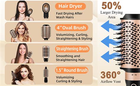 Hot Air Blow Hair Dryer Brush In Set For One Step Fast Drying Volumizing Styling Slightly