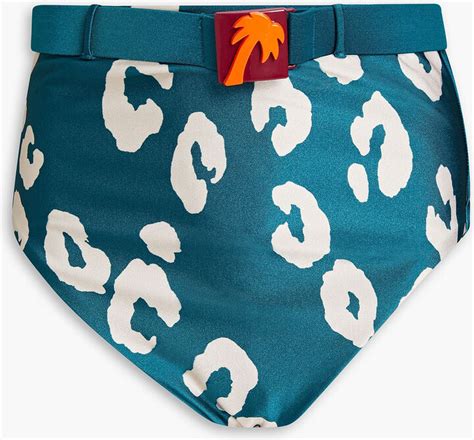 Zimmermann Shelly Belted Leopard Print High Rise Bikini Briefs Shopstyle Two Piece Swimsuits