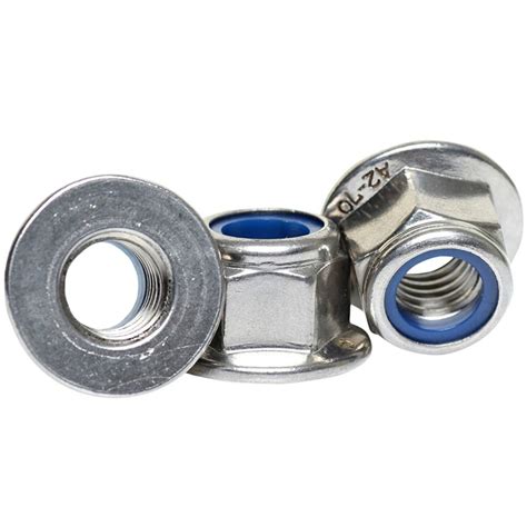 A2 304 Stainless Steel Flanged Nylon Nuts Flange Nut Silver M8 1