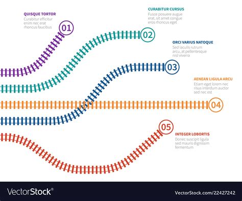 Railroad Tracks Infographic Rail Tracking Option Vector Image