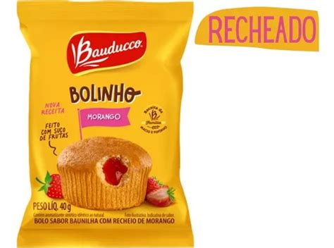 Bolinho Recheado Morango Bolo Baunilha Bauducco Cx 16 Und MercadoLivre