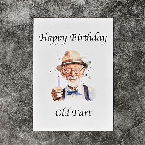 Happy Birthday Old Fart Funny Birthday Card For Men Etsy