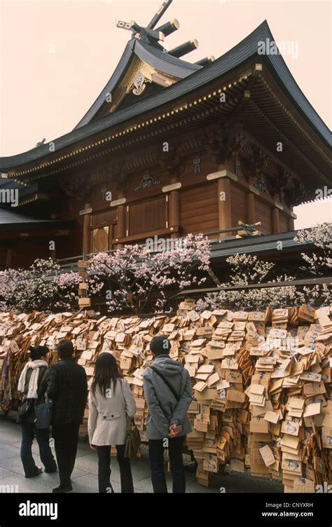 Japan Tokyo Yushima Tenjin Shinto Shrine Votive Plaques People