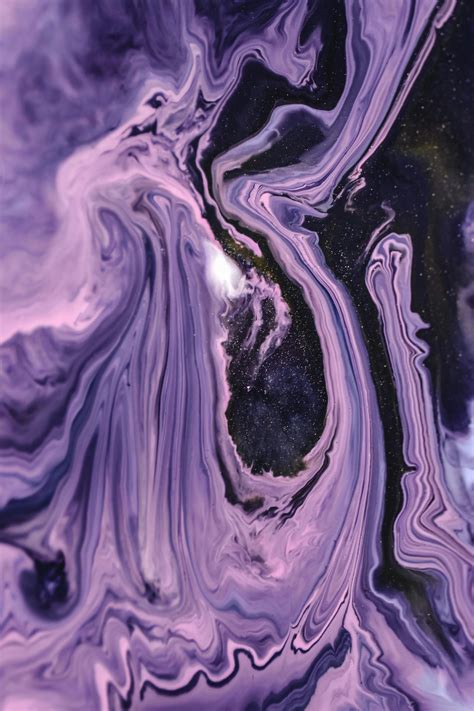 Purple and Black Abstract Painting in Close-up · Free Stock Photo