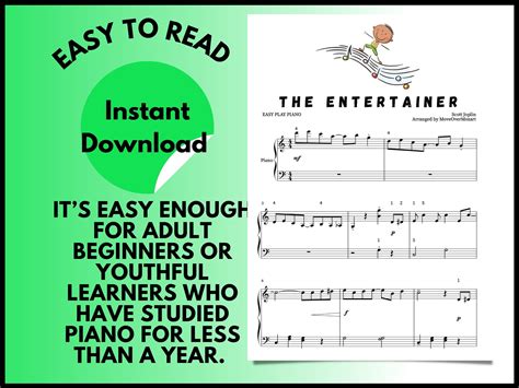 The Entertainer Piano Sheet Music Instant Digital Music Download