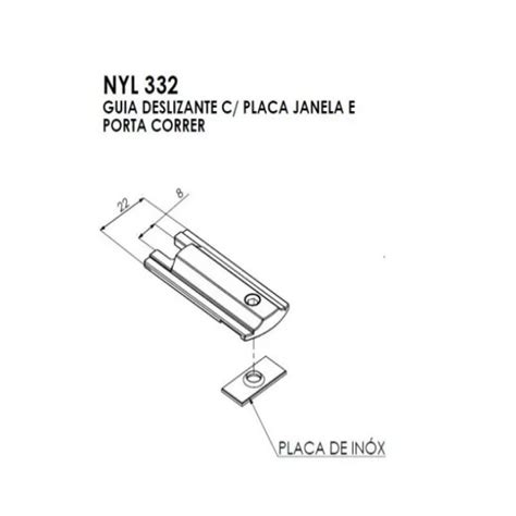 Guia Deslizante Linha Suprema C Placa Reto Nyl Kit Un