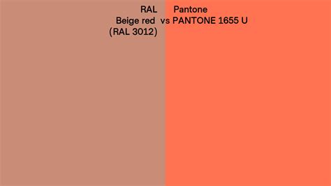 Ral Beige Red Ral 3012 Vs Pantone 1655 U Side By Side Comparison