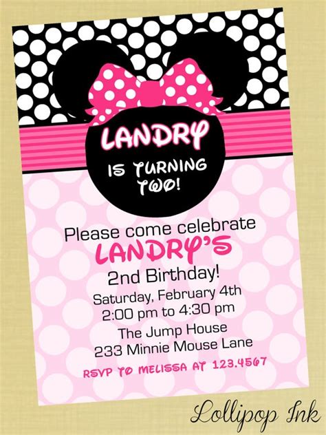 Minnie Mouse And Hot Pink Polka Dots Printable By LollipopInk Minnie Minnie Party