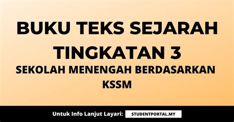 Buku Teks Sejarah Tingkatan 3 Sekolah Menengah Kssm