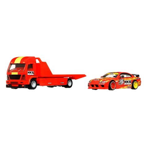 Set Masinute Hot Wheels Car Culture Team Transport Aero Lift Cu Masinuta Nissan Silvia