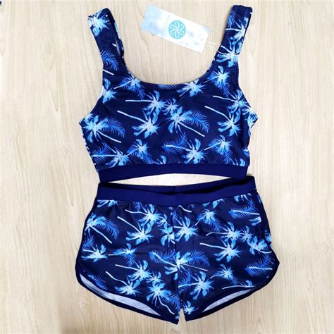 Korean Two Piece Swimsuit Women Bikini Padded TwoPiece Swimwear Beachwear Swim Suit Shopee