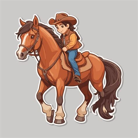 Premium Vector | Cowboy on horse cartoon vector