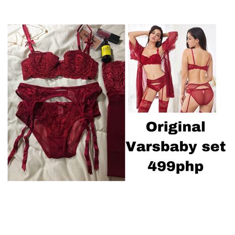 Original Varsbaby Red Lingerie Set Women S Fashion Undergarments Loungewear On Carousell