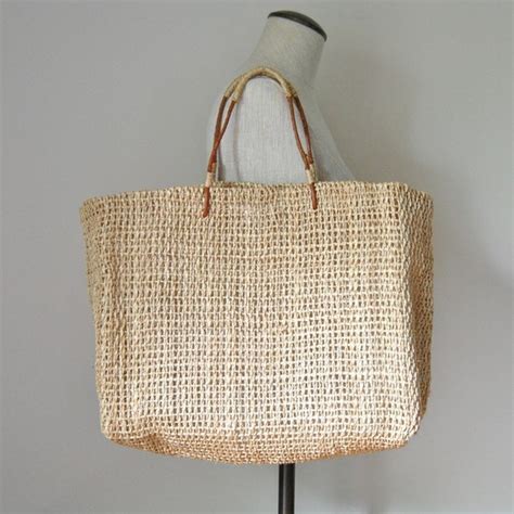 Items Similar To Large Woven Jute Bag Market Shopper Sisal Tote