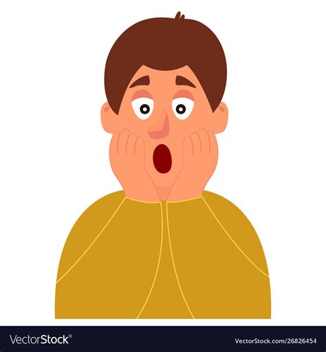 Emotion Surprise Surprised Young Man Royalty Free Vector
