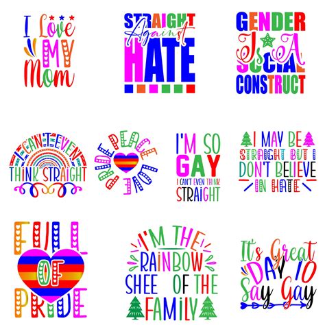 Gay Pride Svg Bundle Sublimation Clipart For Lgbt Pride Etsy