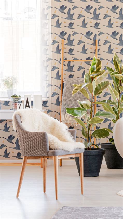 Blue Birds Peel and Stick Removable Wallpaper 2286 | Removable