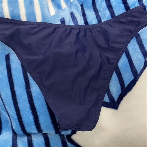 Navy Blue Bikini Bottoms Good Coverage Never Worn Depop