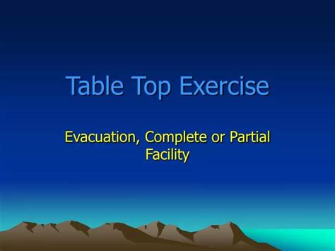 Tabletop Exercise Template Ppt