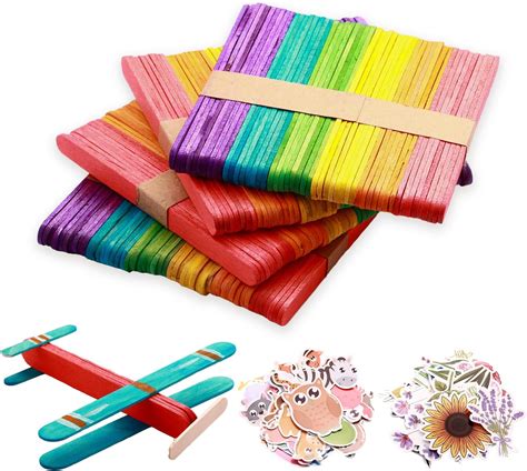 Amazon.com: 1550 Pcs Colored Popsicle Sticks for Crafts, 4.5 Inch Mini ...
