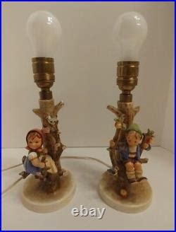 Vintage Pair Of Hummel Goebel Apple Tree Boy Girl Figurine Lamps 229