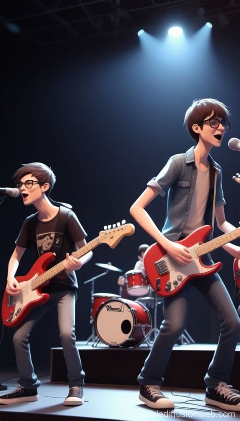 Rock Band Performance Animation Stable Diffusion Online
