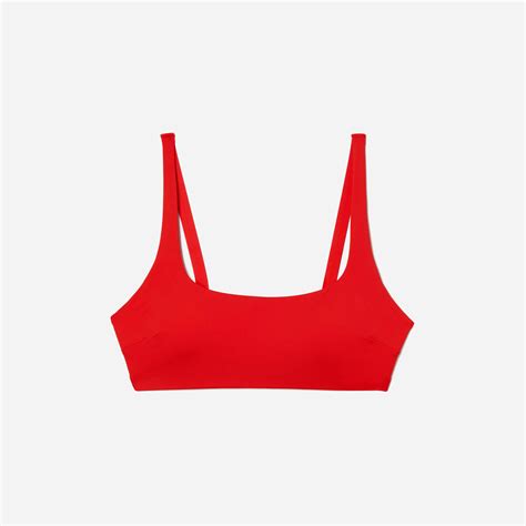 The Square Neck Bikini Top Bright Red Everlane
